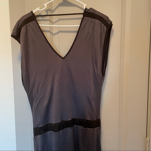 Diesel Short Sleeve Dress Size Medium Satin Grey with Black Trim Casual Cool - Picture 2 of 12